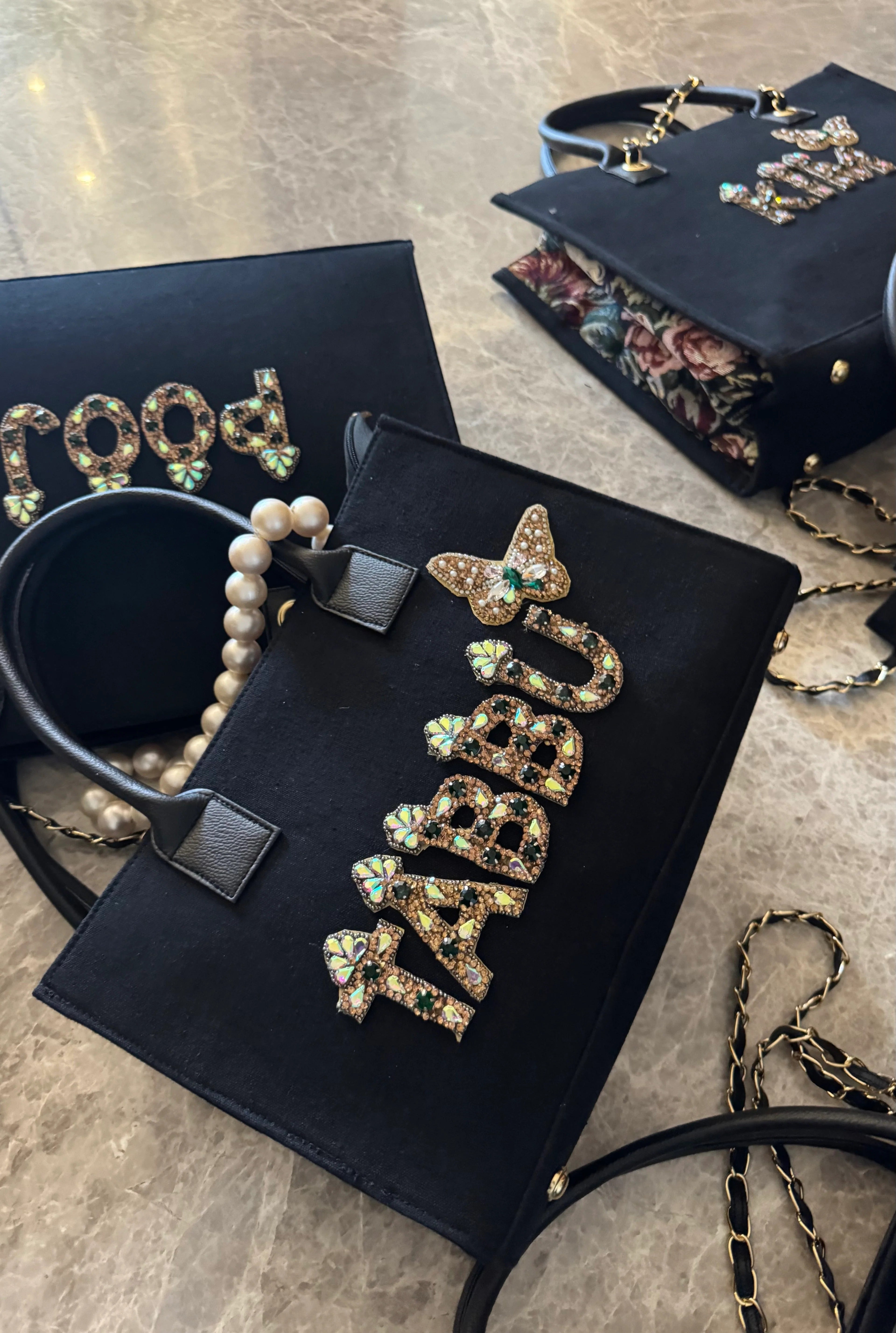 Canvas Bag With Pearl Handle | Megturn